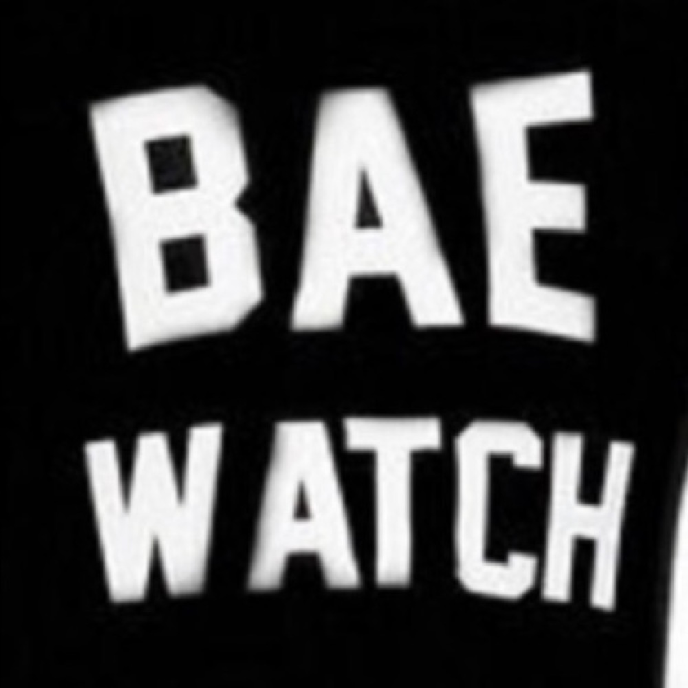Bae Watch black tee with white writing!